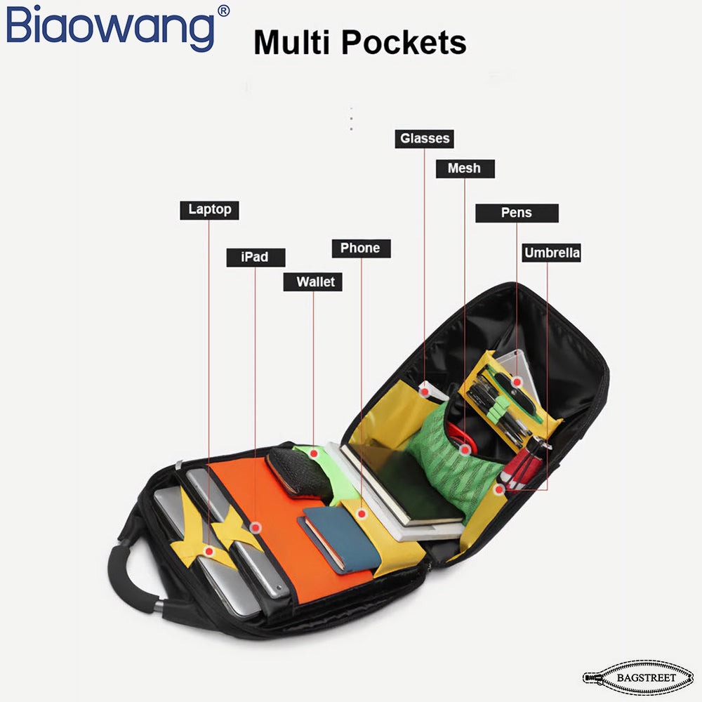 Biaowang 15.6″ Premium Quality Antitheft Waterproof Laptop Backpack with Charging and Headphone Ports – ZBP1058