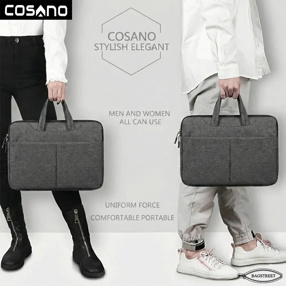 COSANO 15.6" Vertical Laptop Sleeve – Dark Grey | Protective Neoprene Case for MacBook, Dell XPS, HP & Surface