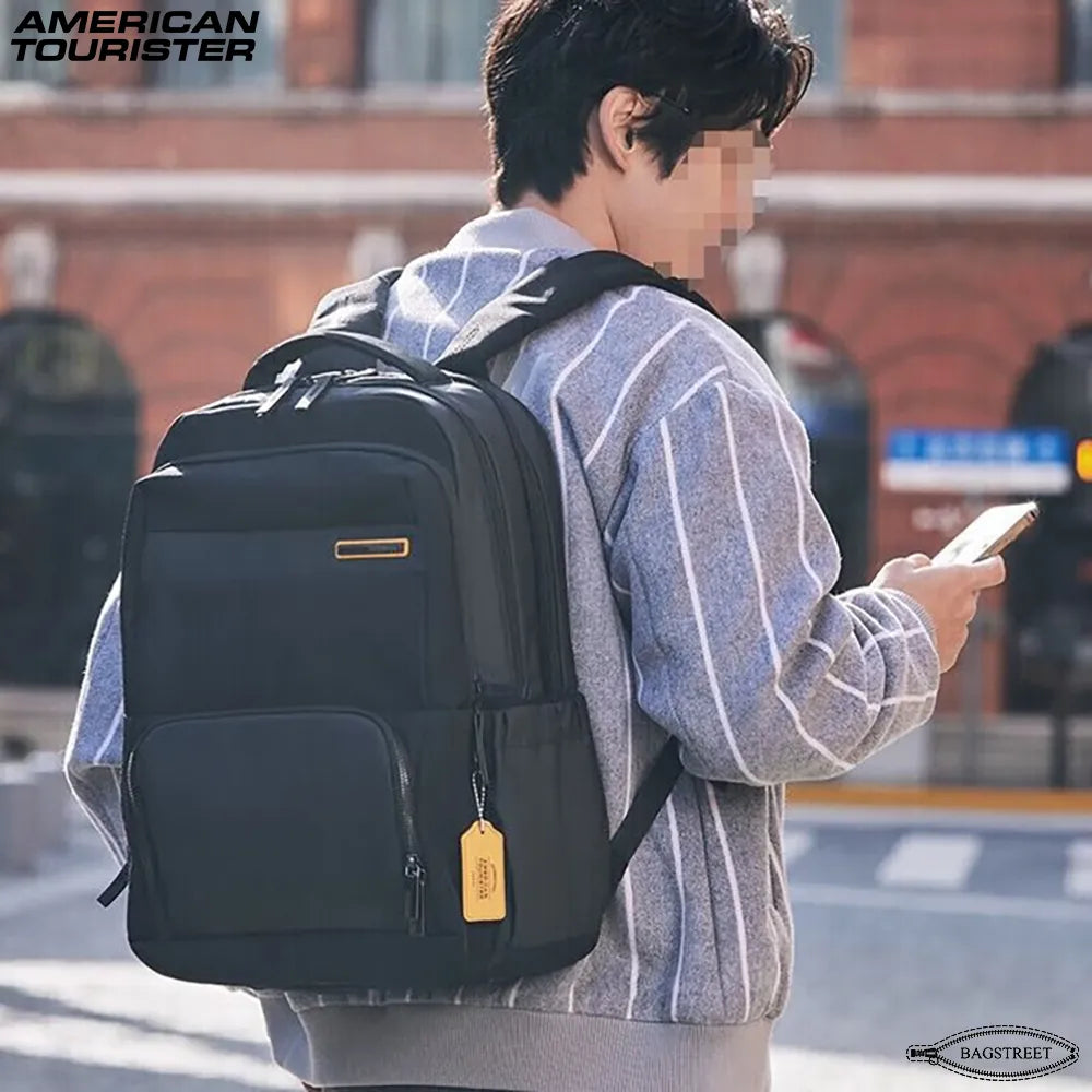 American Tourister Brano II 16" Laptop Backpack Multi-Compartment College & Business Bag (Black)
