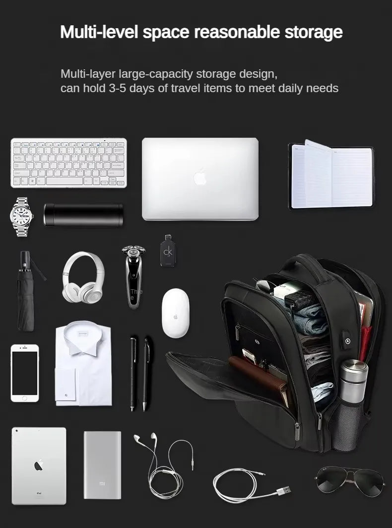 Aopinyou 15.6 Anti Theft Hard Shell Travel Laptop Backpack