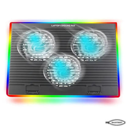 CP253 RGB Gaming Laptop Cooling Pad - Triple 14cm Silent Fans, Adjustable Height Stand & Ergonomic Design for 12-17.3 Inch Notebooks (USB Powered)