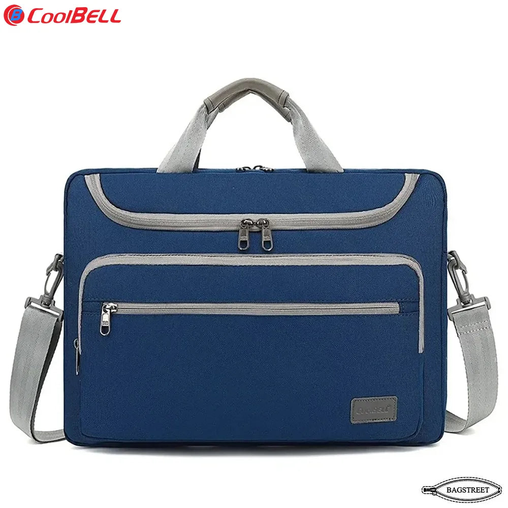 Coolbell CB-2116 15.6" Laptop Sleeve Briefcase - Slim Waterproof Computer Bag with Trolley Belt & Shockproof Padding - Multicolor