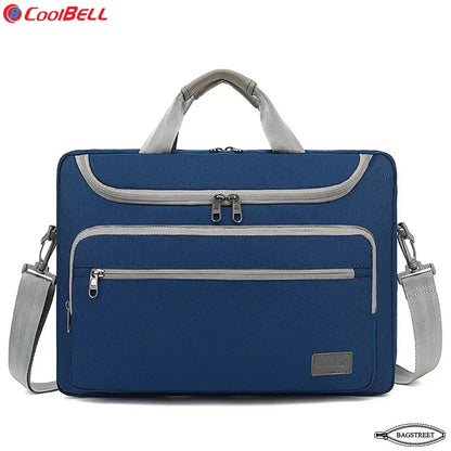 Coolbell CB-2116 15.6" Laptop Sleeve Briefcase - Slim Waterproof Computer Bag with Trolley Belt & Shockproof Padding - Multicolor