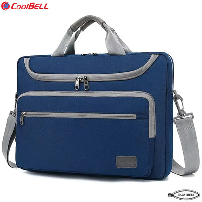 Coolbell CB-2116 15.6" Laptop Sleeve Briefcase - Slim Waterproof Computer Bag with Trolley Belt & Shockproof Padding - Multicolor