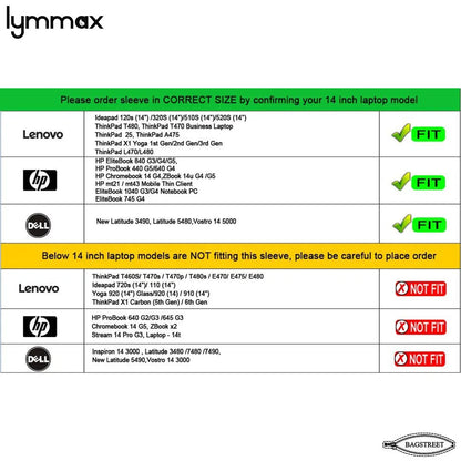 Lynmax Shockproof Laptop Sleeve for MacBook Pro 14/16 & 13.3-15.6" Laptops | Water-Repellent Protective Case with Handle & Pockets