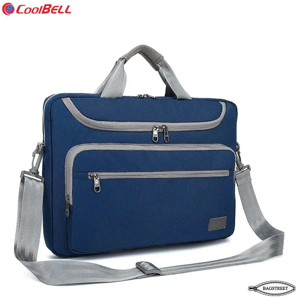 Coolbell CB-2116 15.6" Laptop Sleeve Briefcase - Slim Waterproof Computer Bag with Trolley Belt & Shockproof Padding - Multicolor