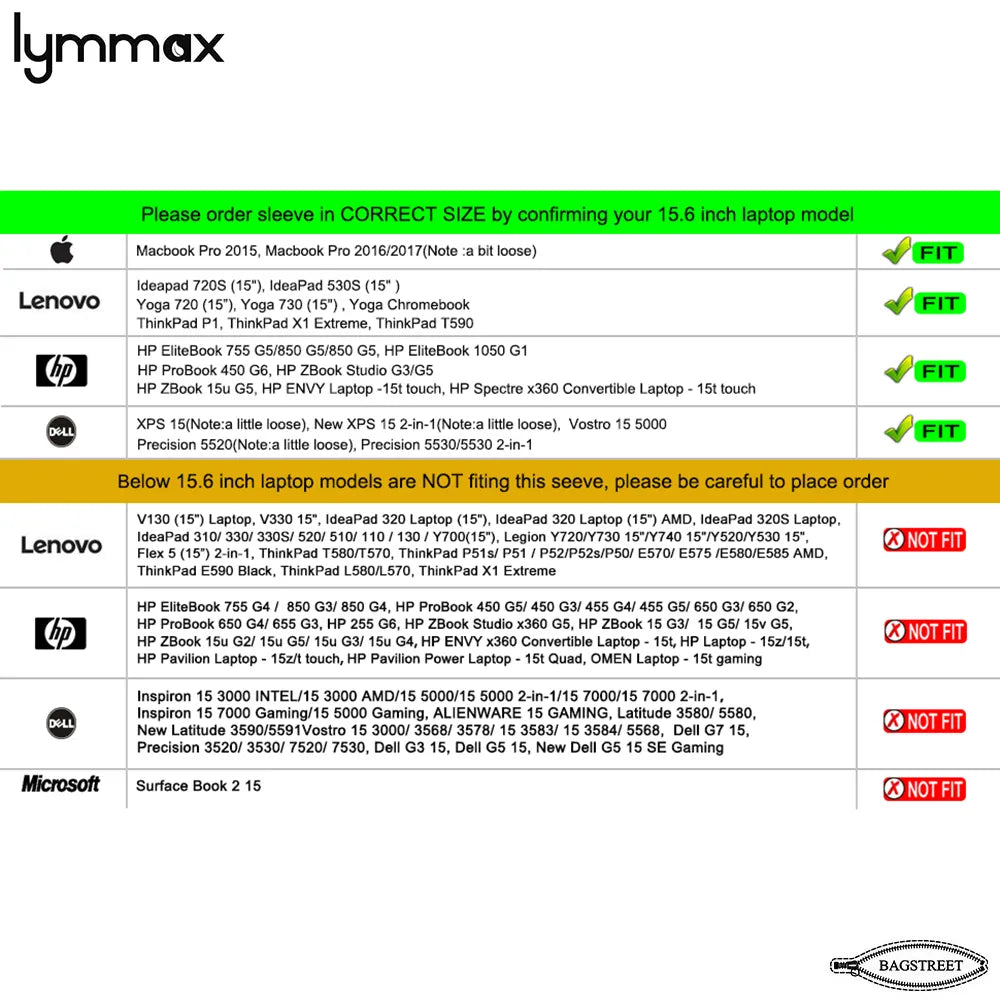 Lynmax Shockproof Laptop Sleeve for MacBook Pro 14/16 & 13.3-15.6" Laptops | Water-Repellent Protective Case with Handle & Pockets