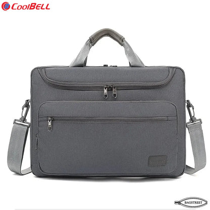Coolbell CB-2116 15.6" Laptop Sleeve Briefcase - Slim Waterproof Computer Bag with Trolley Belt & Shockproof Padding - Multicolor