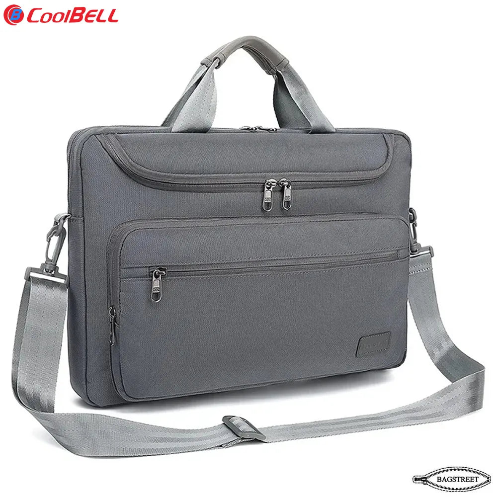 Coolbell CB-2116 15.6" Laptop Sleeve Briefcase - Slim Waterproof Computer Bag with Trolley Belt & Shockproof Padding - Multicolor