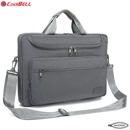 Coolbell CB-2116 15.6" Laptop Sleeve Briefcase - Slim Waterproof Computer Bag with Trolley Belt & Shockproof Padding - Multicolor
