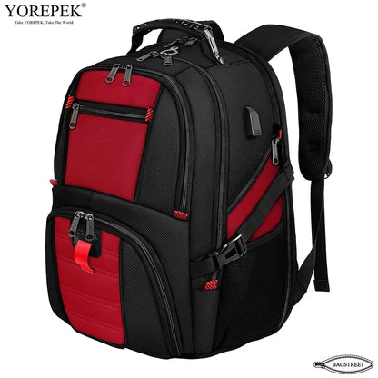 YOREPEK 17.3" Laptop Backpack 50L – Waterproof Travel Bag with USB Port & TSA Anti-Theft