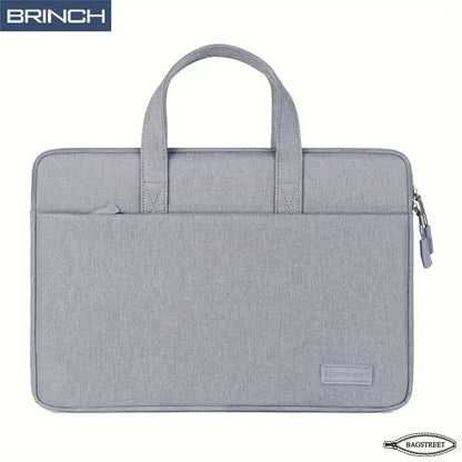 BRINCH 15.6" Laptop Sleeve Business Briefcase - Waterproof Polyester Computer Bag with Trolley Belt & Back Zipper Pocket - Shockproof MacBook Case