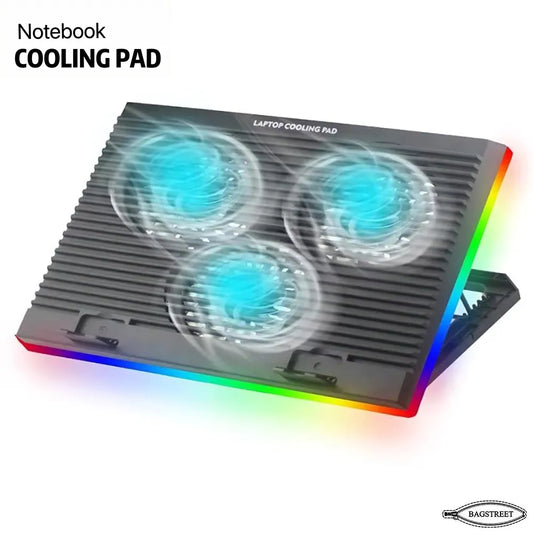 CP253 RGB Gaming Laptop Cooling Pad - Triple 14cm Silent Fans, Adjustable Height Stand & Ergonomic Design for 12-17.3 Inch Notebooks (USB Powered)