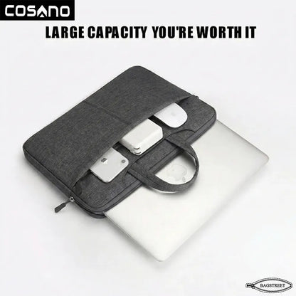 COSANO 15.6" Vertical Laptop Sleeve – Dark Grey | Protective Neoprene Case for MacBook, Dell XPS, HP & Surface