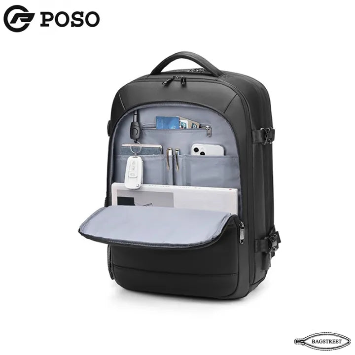 POSO 17.3" Expandable Mens Travel Laptop Backpack PS-660