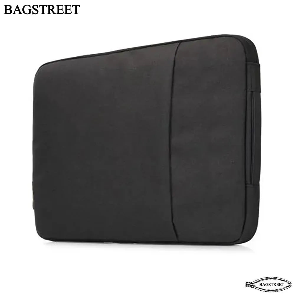 BAGSTREET 13.3-14" Laptop Sleeve for MacBook Air/Pro M3 M2 M1 | Water-Resistant Polyester Protective Case with Accessory Pockets - Black