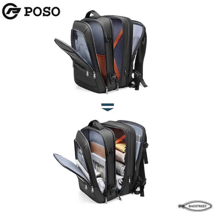 POSO 17.3" Expandable Mens Travel Laptop Backpack PS-660