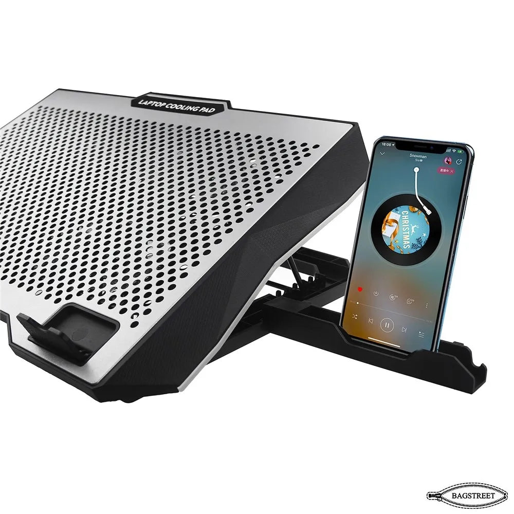 S608 Cooling Pad For 14-17 Inch Gaming Laptop Notebook Cooler with 8 large Quiet Fans Laptop Stand with Phone Holder USB Powered Adjustable Speed Adjustable Mounts Stand with RGB LED Lights