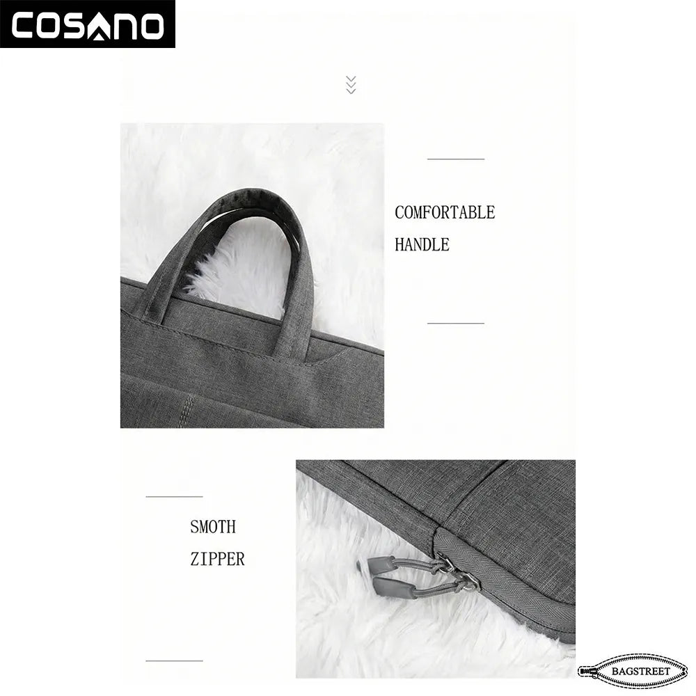 COSANO 15.6" Vertical Laptop Sleeve – Dark Grey | Protective Neoprene Case for MacBook, Dell XPS, HP & Surface