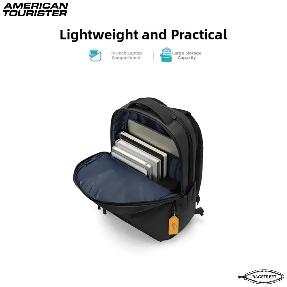 American Tourister Brano I 16" Laptop Backpack for Men & Women Business, Office & Travel Backpack – Black