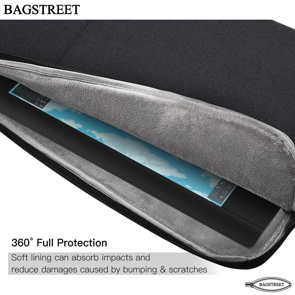 BAGSTREET Professional Laptop Sleeve with Handle | Waterproof Shockproof Case for MacBook Pro/Air/Notebooks & Elitebooks | 13.3", 14", 15.6" - Black