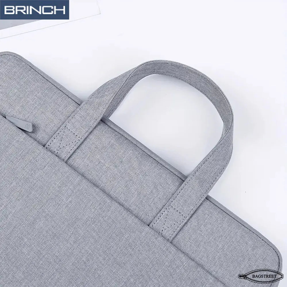 BRINCH 15.6" Laptop Sleeve Business Briefcase - Waterproof Polyester Computer Bag with Trolley Belt & Back Zipper Pocket - Shockproof MacBook Case