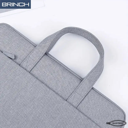 BRINCH 15.6" Laptop Sleeve Business Briefcase - Waterproof Polyester Computer Bag with Trolley Belt & Back Zipper Pocket - Shockproof MacBook Case