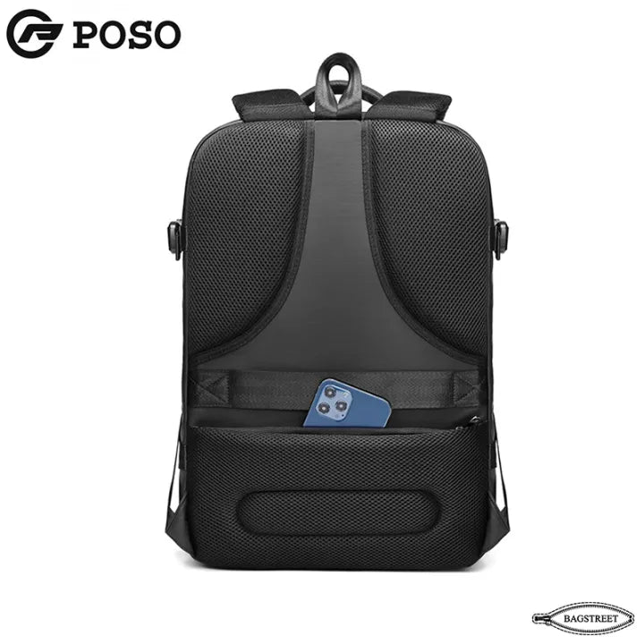 POSO 17.3" Expandable Mens Travel Laptop Backpack PS-660