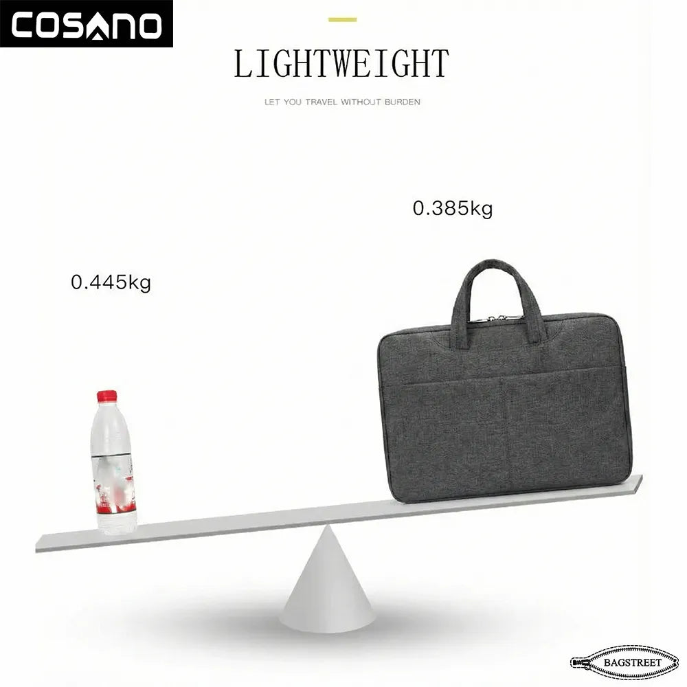 COSANO 15.6" Vertical Laptop Sleeve – Dark Grey | Protective Neoprene Case for MacBook, Dell XPS, HP & Surface