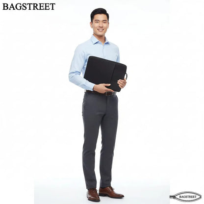 BAGSTREET 13.3-14" Laptop Sleeve for MacBook Air/Pro M3 M2 M1 | Water-Resistant Polyester Protective Case with Accessory Pockets - Black