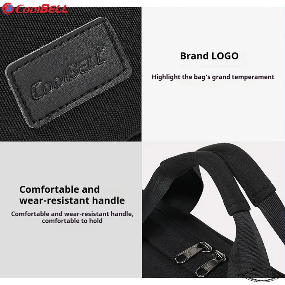 Coolbell CB-2116 15.6" Laptop Sleeve Briefcase - Slim Waterproof Computer Bag with Trolley Belt & Shockproof Padding - Multicolor