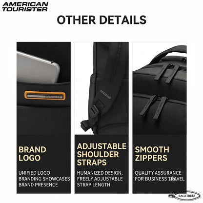 American Tourister Brano I 16" Laptop Backpack for Men & Women Business, Office & Travel Backpack – Black