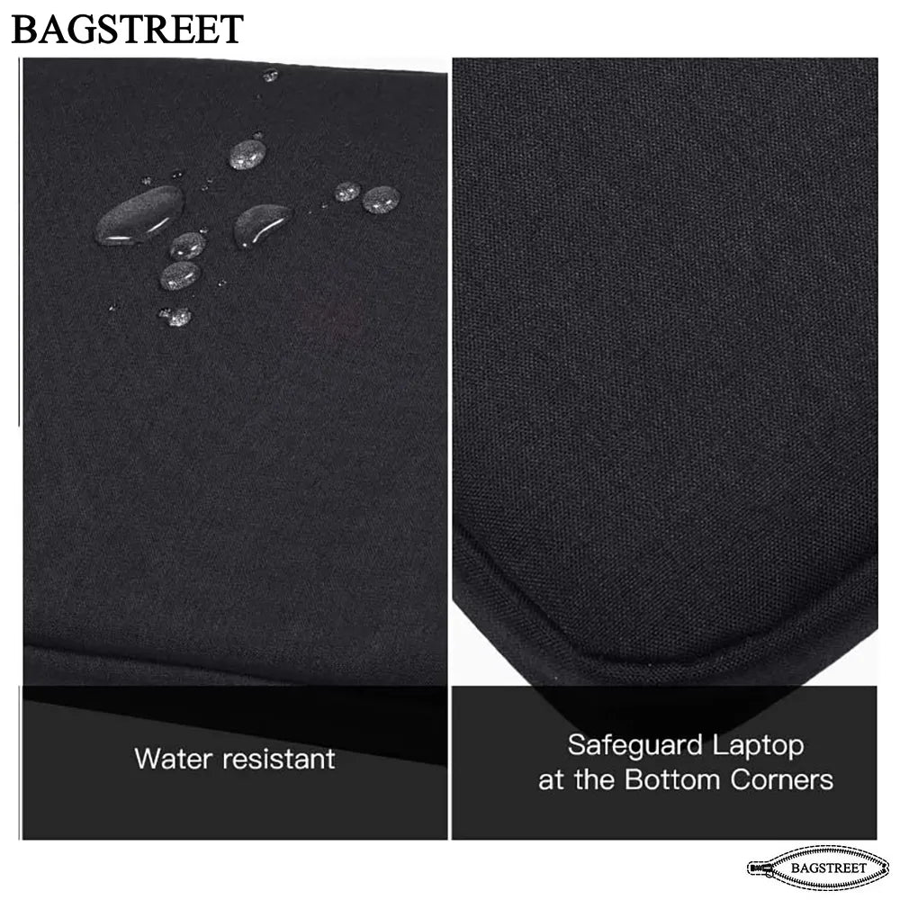 BAGSTREET Professional Laptop Sleeve with Handle | Waterproof Shockproof Case for MacBook Pro/Air/Notebooks & Elitebooks | 13.3", 14", 15.6" - Black