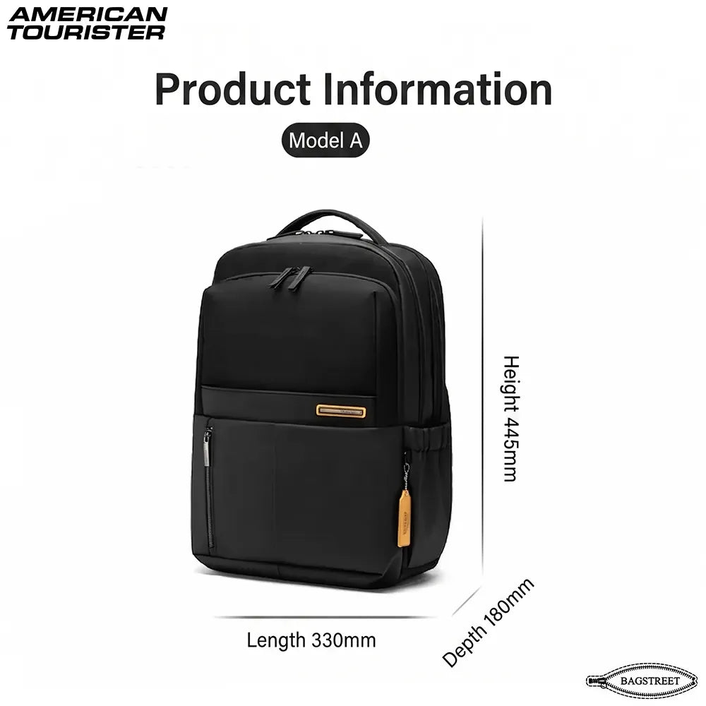 American Tourister Brano I 16" Laptop Backpack for Men & Women Business, Office & Travel Backpack – Black