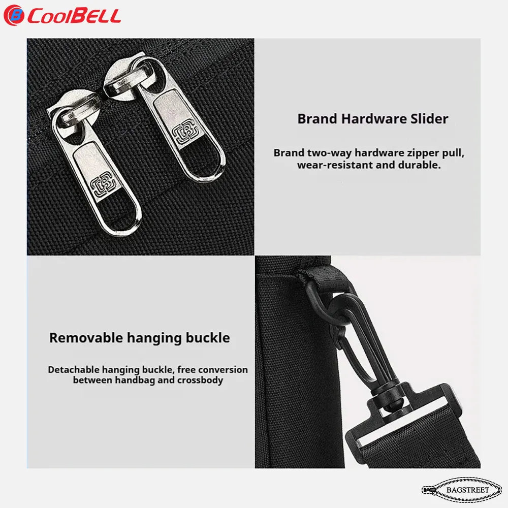 Coolbell CB-2116 15.6" Laptop Sleeve Briefcase - Slim Waterproof Computer Bag with Trolley Belt & Shockproof Padding - Multicolor