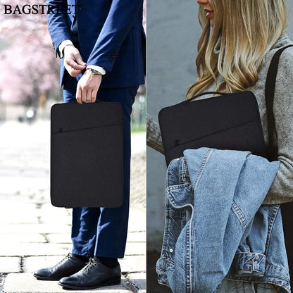 BAGSTREET Professional Laptop Sleeve with Handle | Waterproof Shockproof Case for MacBook Pro/Air/Notebooks & Elitebooks | 13.3", 14", 15.6" - Black