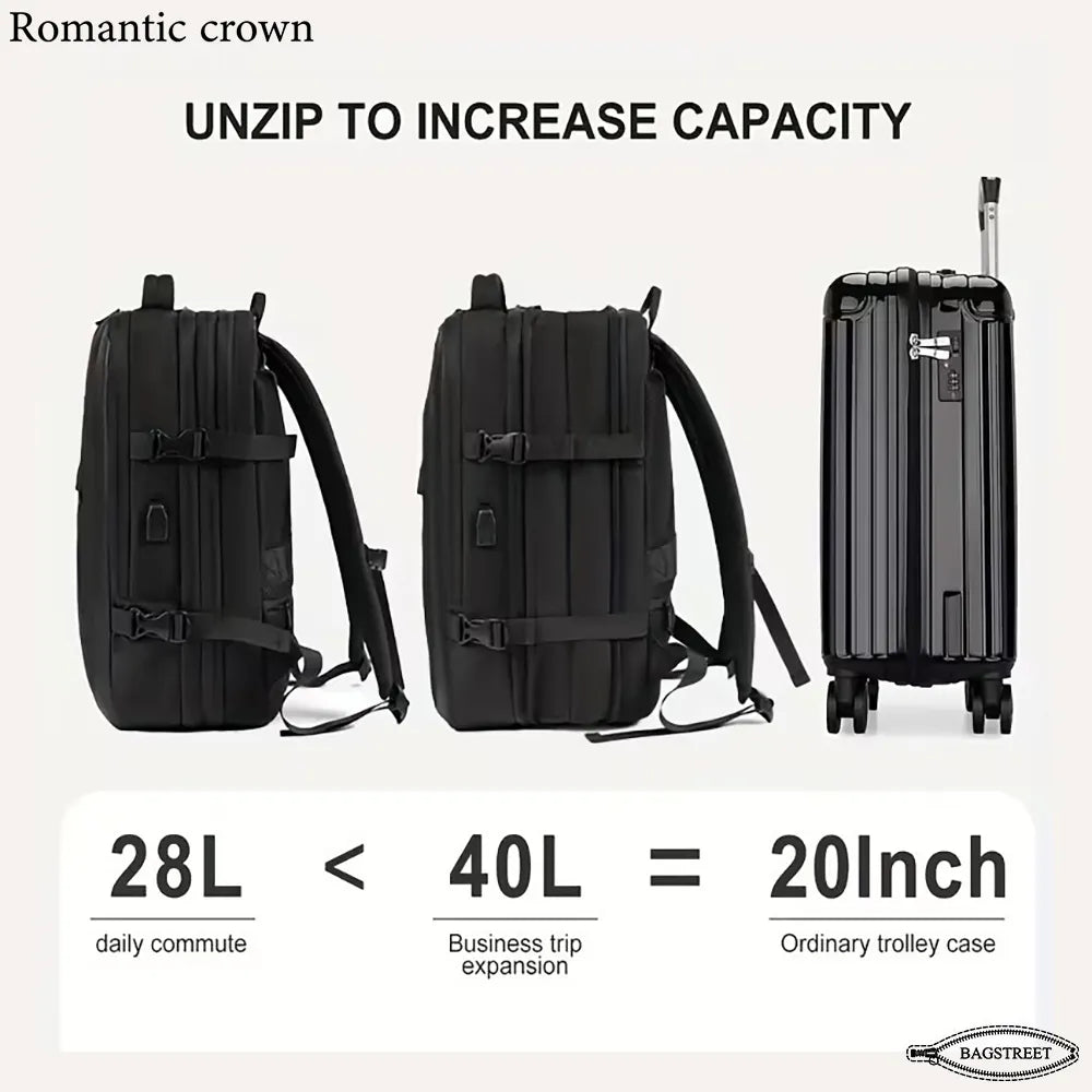 Romantic Crown 17.3" Expandable Waterproof Laptop & Travel Backpack