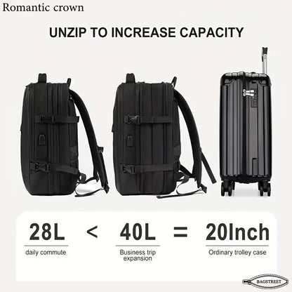 Romantic Crown 17.3" Expandable Waterproof Laptop & Travel Backpack