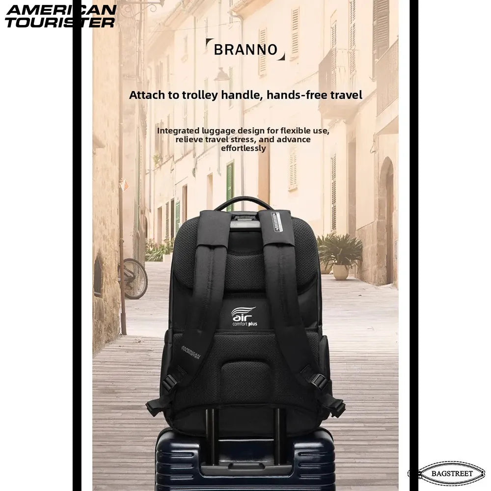 American Tourister Brano I 16" Laptop Backpack for Men & Women Business, Office & Travel Backpack – Black