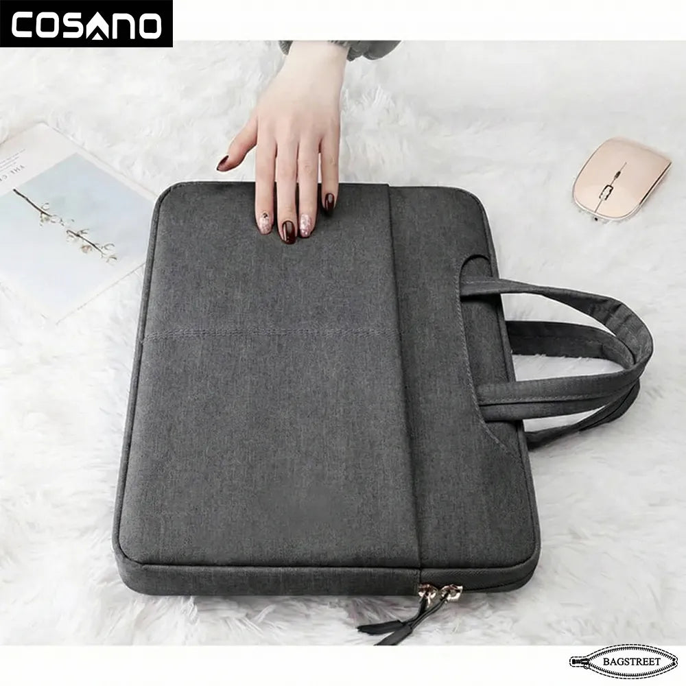 COSANO 15.6" Vertical Laptop Sleeve – Dark Grey | Protective Neoprene Case for MacBook, Dell XPS, HP & Surface
