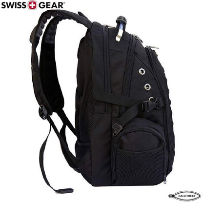 Swissgear 15.6" Laptop Backpack Water Proof, Shock Proof, Unisex Travelling Backpack Business Travel University College School Fashion Backpack with USB Charging and Aux Point Rain Cover 8810 (Black)