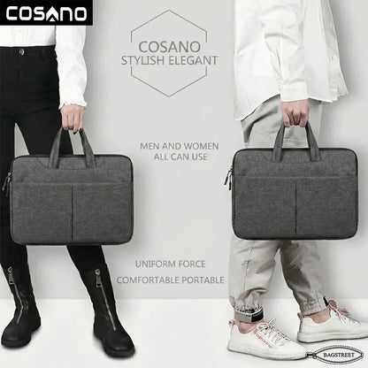 COSANO 15.6" Vertical Laptop Sleeve – Dark Grey | Protective Neoprene Case for MacBook, Dell XPS, HP & Surface