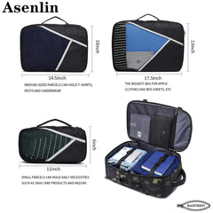 Asenlin 40L Backpack for Travel, Flight Approved Luggage Water Resistant Laptop Backpack, Fits 15.6-17 Inch Notebook, Durable Backpack With 3 Packing Cubes