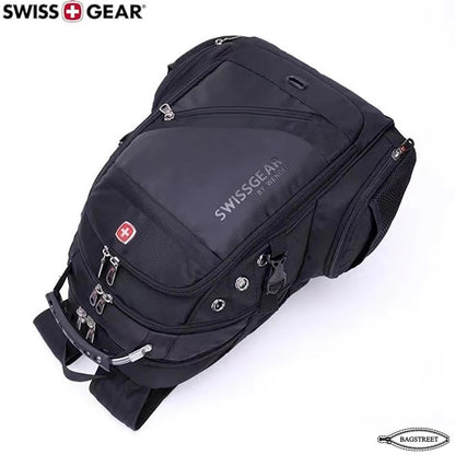 Swissgear 15.6" Laptop Backpack Water Proof, Shock Proof, Unisex Travelling Backpack Business Travel University College School Fashion Backpack with USB Charging and Aux Point Rain Cover 8810 (Black)