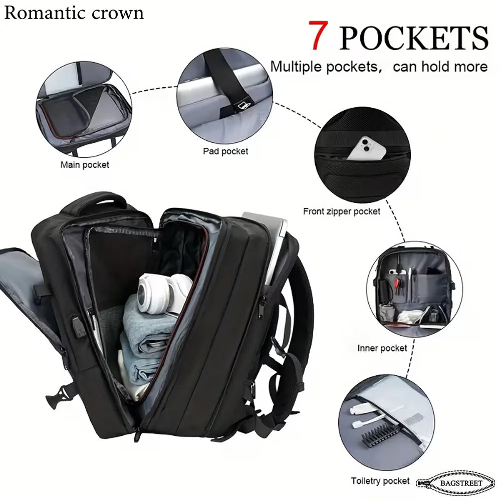 Romantic Crown 17.3" Expandable Waterproof Laptop & Travel Backpack