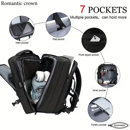 Romantic Crown 17.3" Expandable Waterproof Laptop & Travel Backpack