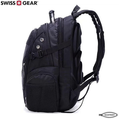 Swissgear 15.6" Laptop Backpack Water Proof, Shock Proof, Unisex Travelling Backpack Business Travel University College School Fashion Backpack with USB Charging and Aux Point Rain Cover 8810 (Black)