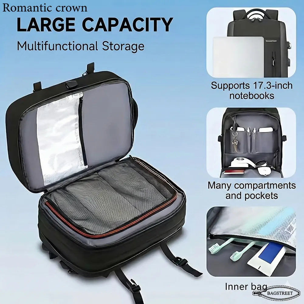 Romantic Crown 17.3" Expandable Waterproof Laptop & Travel Backpack