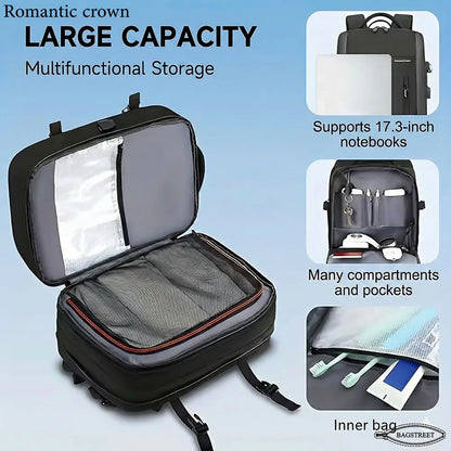 Romantic Crown 17.3" Expandable Waterproof Laptop & Travel Backpack