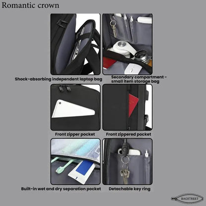 Romantic Crown 17.3" Expandable Waterproof Laptop & Travel Backpack